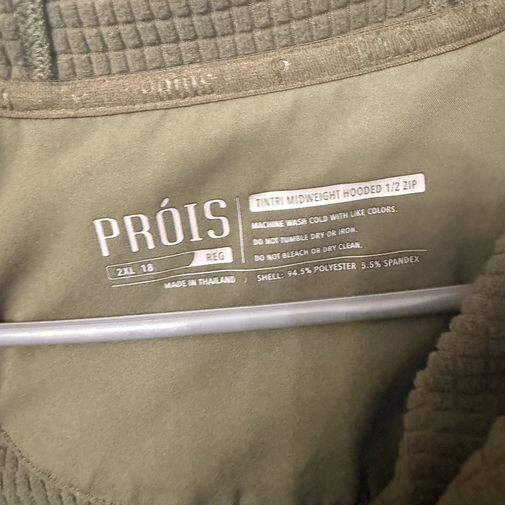 Prois Olive Green Tintri Hooded 1/2 Zip XXL